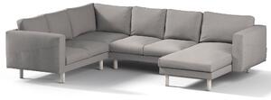 Potah na pohovku IKEA Norsborg rohová, 5-místná se šezlongem barva šedá látka pletený vzor