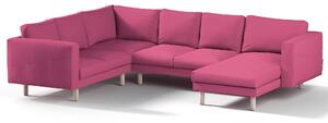 Potah na pohovku IKEA Norsborg rohová, 5-místná se šezlongem barva růžová látka pletený vzor