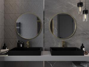 Mexen Loft, kulaté koupelnové zrcadlo 75 cm, barva rámu zlatá lesklá, 9850-075-075-000-50