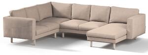 Potah na pohovku IKEA Norsborg rohová, 5-místná se šezlongem barva béžová látka pletený vzor