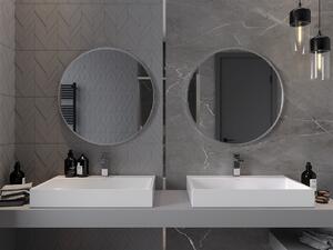 Mexen Loft, kulaté koupelnové zrcadlo 70 cm, barva rámu broušená ocel, 9850-070-070-000-10