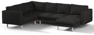 Potah na pohovku IKEA Norsborg rohová, 5-místná se šezlongem barva černá látka pletený vzor