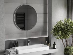 Mexen Loft, kulaté koupelnové zrcadlo 80 cm, barva rámu broušená ocel, 9850-080-080-000-10