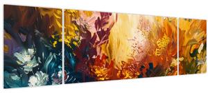 Obraz - Abstraktní malba květin (170x50 cm)