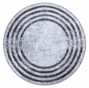 Koberec MIRO 51231.806 linie, šedý / černý kruh