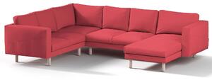 Potah na pohovku IKEA Norsborg rohová, 5-místná se šezlongem barva červená látka pletený vzor