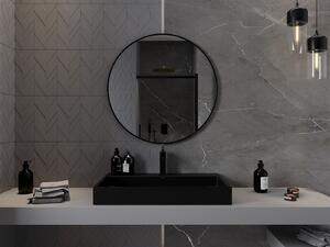 Mexen Loft, kulaté koupelnové zrcadlo 80 cm, barva rámu černá matná, 9850-080-080-000-70