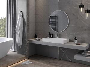 Mexen Loft, kulaté koupelnové zrcadlo 80 cm, barva rámu bílá, 9850-080-080-000-20