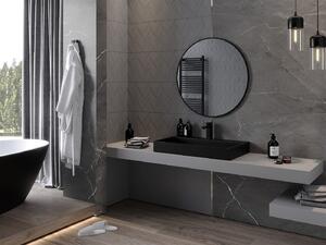 Mexen Loft, kulaté koupelnové zrcadlo 80 cm, barva rámu černá matná, 9850-080-080-000-70
