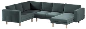 Potah na pohovku IKEA Norsborg rohová, 5-místná se šezlongem barva zelená látka sametová