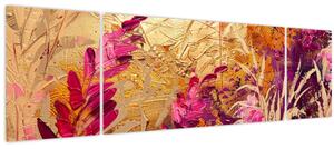 Obraz - Abstraktní malba květin II. (170x50 cm)