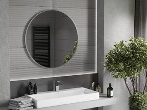 Mexen Loft, kulaté koupelnové zrcadlo 90 cm, barva rámu broušená ocel, 9850-090-090-000-10