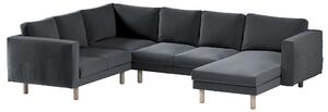 Potah na pohovku IKEA Norsborg rohová, 5-místná se šezlongem barva šedá látka sametová