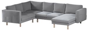Potah na pohovku IKEA Norsborg rohová, 5-místná se šezlongem barva šedá látka sametová