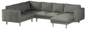 Potah na pohovku IKEA Norsborg rohová, 5-místná se šezlongem barva šedá látka pletený vzor