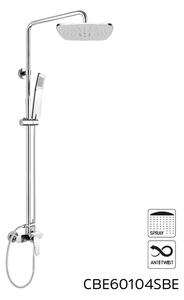 Mereo, Nástěnná sprchová bateri Eve 150 mm se sprchovou soupravou, ruční a talířovou sprchou 225x225mm, CBE60104SBE