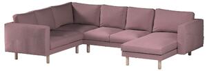 Potah na pohovku IKEA Norsborg rohová, 5-místná se šezlongem barva růžová látka pletený vzor