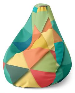 Sablio Sedací vak Pear Trojúhelníky - 70 x 70 x 95 cm