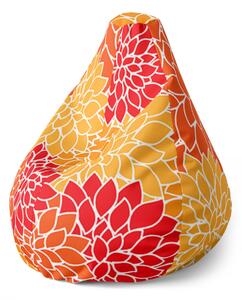 Sablio Sedací vak Pear Barevné květiny - 70 x 70 x 95 cm