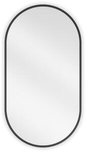 Mexen Loft, oválné koupelnové zrcadlo 75 x 40 cm, barva rámu černá matná, 9851-075-040-000-70