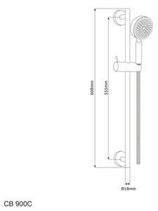 Mereo, Sprchová souprava, jednopolohová sprcha, dvouzámková nerez hadice, stavitelný držák, plast/chrom, CB900C