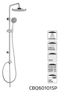 Mereo, Sprchový set Sonáta s tyčí, hadicí, ruční a hlav. kulatou sprchou, MER-CB60101SPA