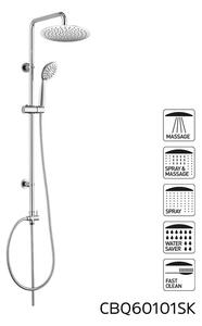 Mereo, Sprchový set Sonáta s tyčí, hadicí, ruční a hlav. kulatou sprchou, MER-CB60101SPA