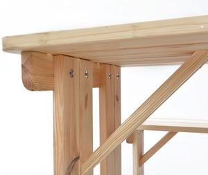 Rojaplast PIKNIK MASIV souprava dřevěná 180 cm - PŘÍRODNÍ