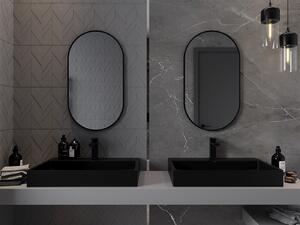 Mexen Loft, oválné koupelnové zrcadlo 80 x 45 cm, barva rámu černá matná, 9851-080-045-000-70