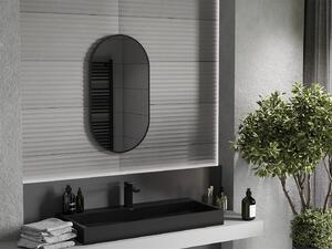 Mexen Loft, oválné koupelnové zrcadlo 80 x 45 cm, barva rámu černá matná, 9851-080-045-000-70