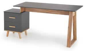 Psací stůl SERGIO, 134x78x60, dub wotan/antracit
