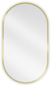 Mexen Loft, oválné koupelnové zrcadlo 80 x 45 cm, barva rámu zlatá lesklá, 9851-080-045-000-50