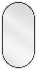 Mexen Loft, oválné koupelnové zrcadlo 80 x 40 cm, barva rámu černá matná, 9851-080-040-000-70