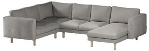 Potah na pohovku IKEA Norsborg rohová, 5-místná se šezlongem barva šedá látka pletený vzor