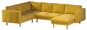 Potah na pohovku IKEA Norsborg rohová, 5-místná se šezlongem barva žlutá látka sametová