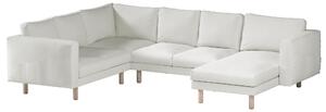 Potah na pohovku IKEA Norsborg rohová, 5-místná se šezlongem barva krémová látka pletený vzor