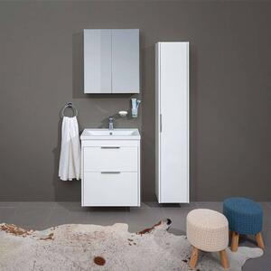 Mereo, Vigo, koupelnová skříňka s keramickým umyvadlem, 51 cm, bílá, dub, CN310