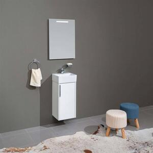 Mereo, Vigo, koupelnová skříňka s keramickým umývátkem, 33 cm, bílá, dub, CN350