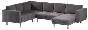 Potah na pohovku IKEA Norsborg rohová, 5-místná se šezlongem barva hnědá látka sametová