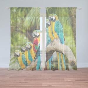 Sablio Záclony Papoušci na větvi: 2ks 150x250cm