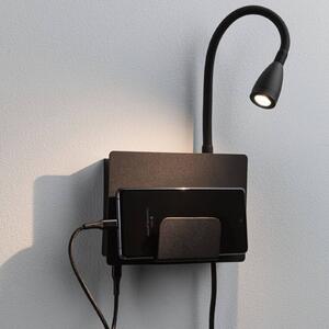 Paulmann Halina USB LED nástěnné, rameno černá