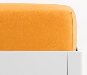 Goldea prostěradlo jersey s napínací gumou - oranžové 90 x 200 cm