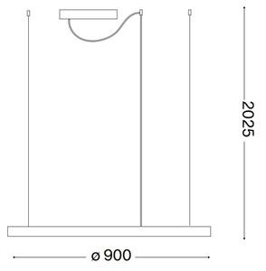 Ideal Lux - LED Lustr na lanku ORACLE SLIM LED/53W/230V 2700K pr. 90 cm bílá