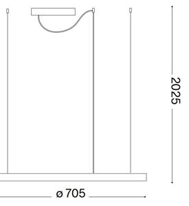 Ideal Lux - LED Lustr na lanku ORACLE SLIM LED/37W/230V 2700K pr. 70 cm bílá