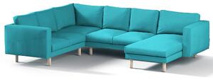 Potah na pohovku IKEA Norsborg rohová, 5-místná se šezlongem barva modrá látka pletený vzor