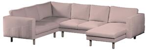 Potah na pohovku IKEA Norsborg rohová, 5-místná se šezlongem barva růžová látka pletený vzor