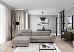 Elegantní rozkládací sedací souprava ASTRAEA - béžová, levý roh