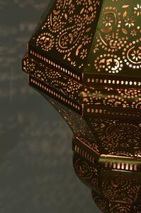 Kovová lampa v orientálním stylu, zlatá, 37x37x85cm