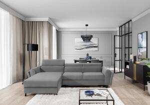 Elegantní rozkládací sedací souprava ASTRAEA - šedá, levý roh