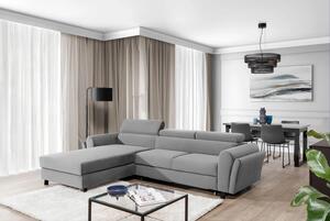 Elegantní rozkládací sedací souprava ASTRAEA - světle šedá, levý roh